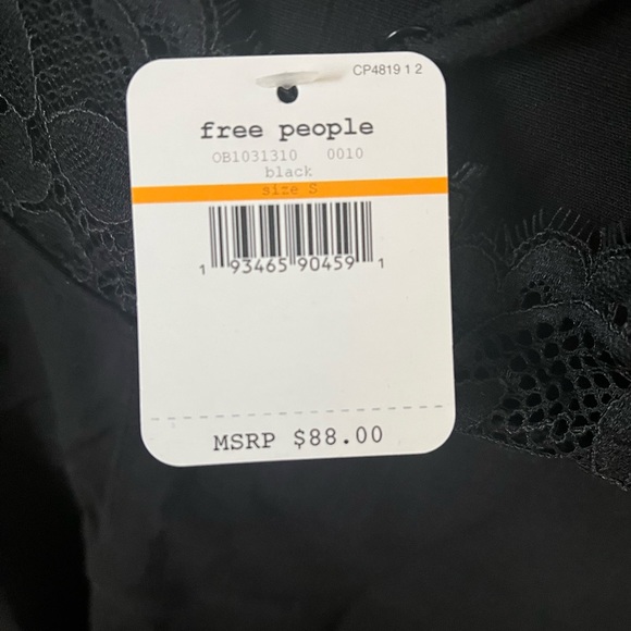 Free People Black Lace Detailing Bodycon One Shoulder  Dress Womens S - Picture 4 of 5